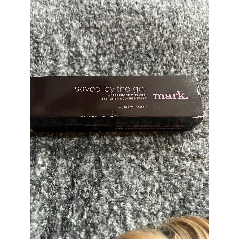 mark AVON Saved by the Gel Waterproof Eyeliner + Brush Black 4g Brand New in Box